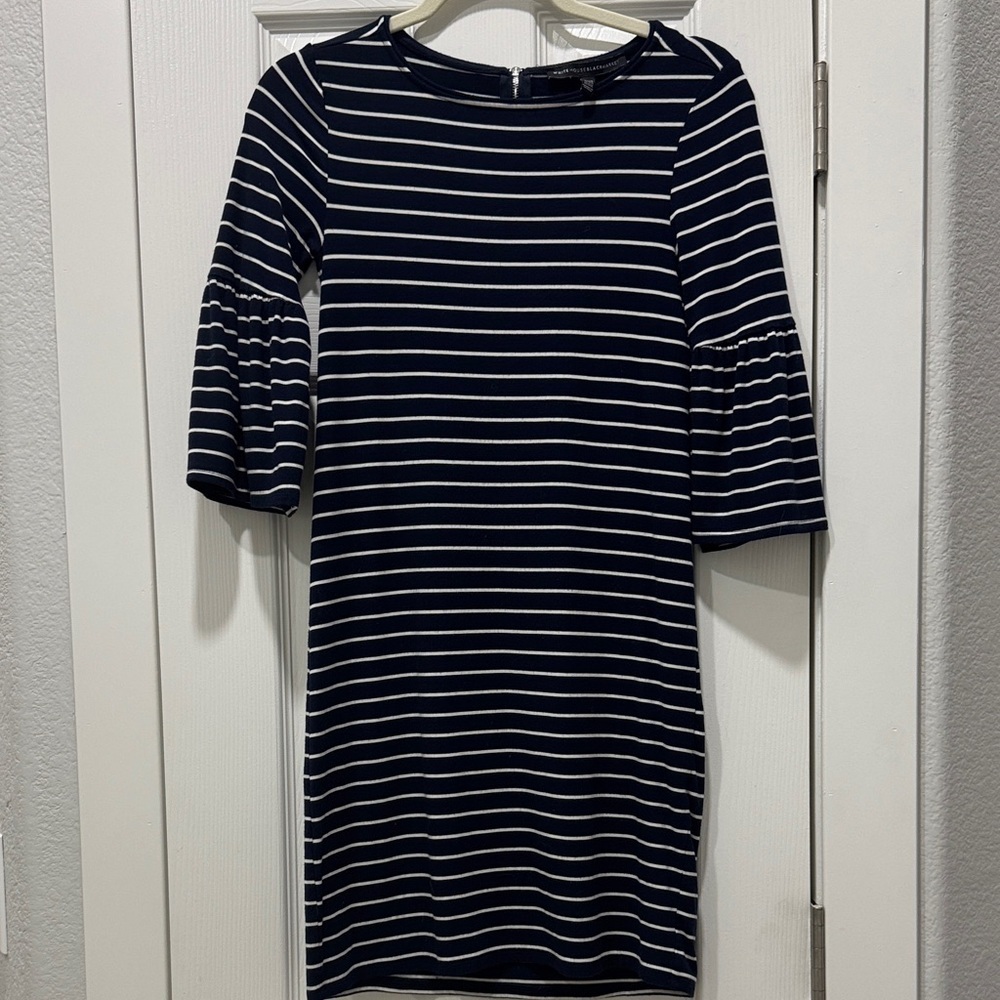 White House Black Market Striped Long Sleeve Dress